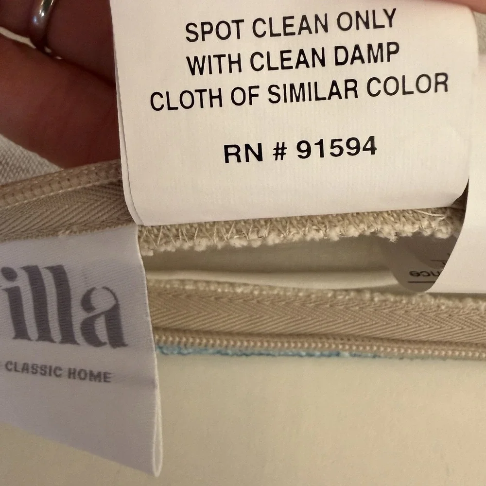Villa by Classic Home‎ Beatriz Blue 20x20 Pillow Cover Pottery Barn Yellow Soft